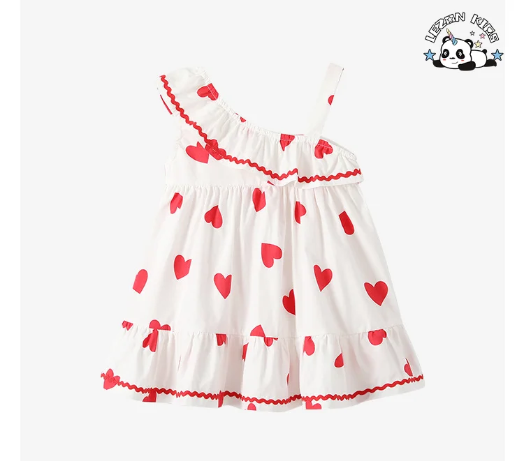 LEZONKIDS - 2024 New Clothes Stylish Cotton Vests Children Dresses Fashionable love Girl Princess Dress